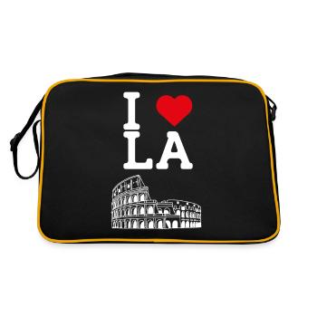 J’aime LA Flag Heart Colosseum Los Angeles Amérique - Sac Retro - noir/or - Dos