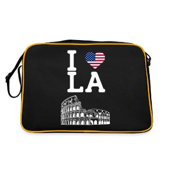 J’aime Los Angeles Cool Heart Flag Colosseum Jeu de mots - Sac Retro - noir/or - Dos