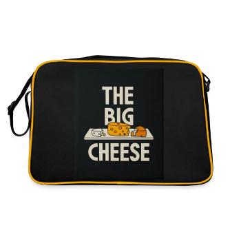 The Big Cheese Humor Design - Retro Tasche - Schwarz/Gold - Hinten