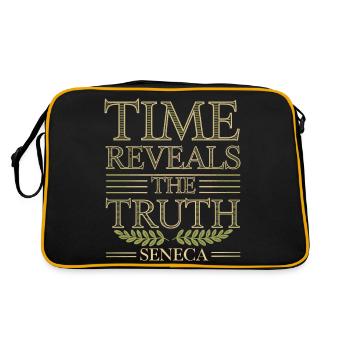 Seneca | Time Reveals the Truth – Stoic Quote - Retro Bag - black/gold - Back
