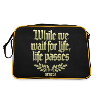 Seneca | While We Wait for Life, Life Passes - Retro Bag - black/gold - Back