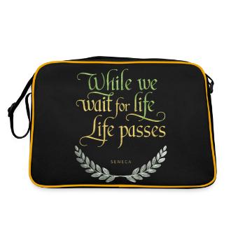 Seneca | While We Wait for Life, Life Passes - Retro Bag - black/gold - Back