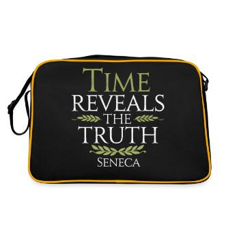 Seneca | Time Reveals the Truth – Stoic Quote - Retro Bag - black/gold - Back