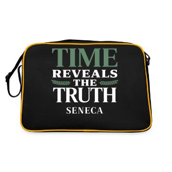 Seneca | Time Reveals the Truth – Stoic Quote - Retro Bag - black/gold - Back