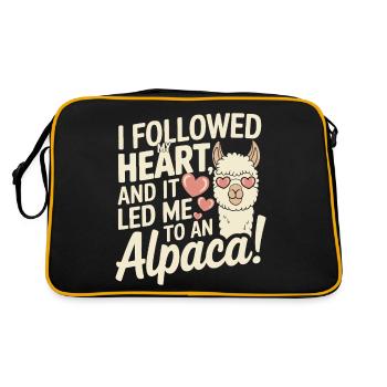I followed my heart, and it led me to an alpaca! - Retro Bag - black/gold - Back