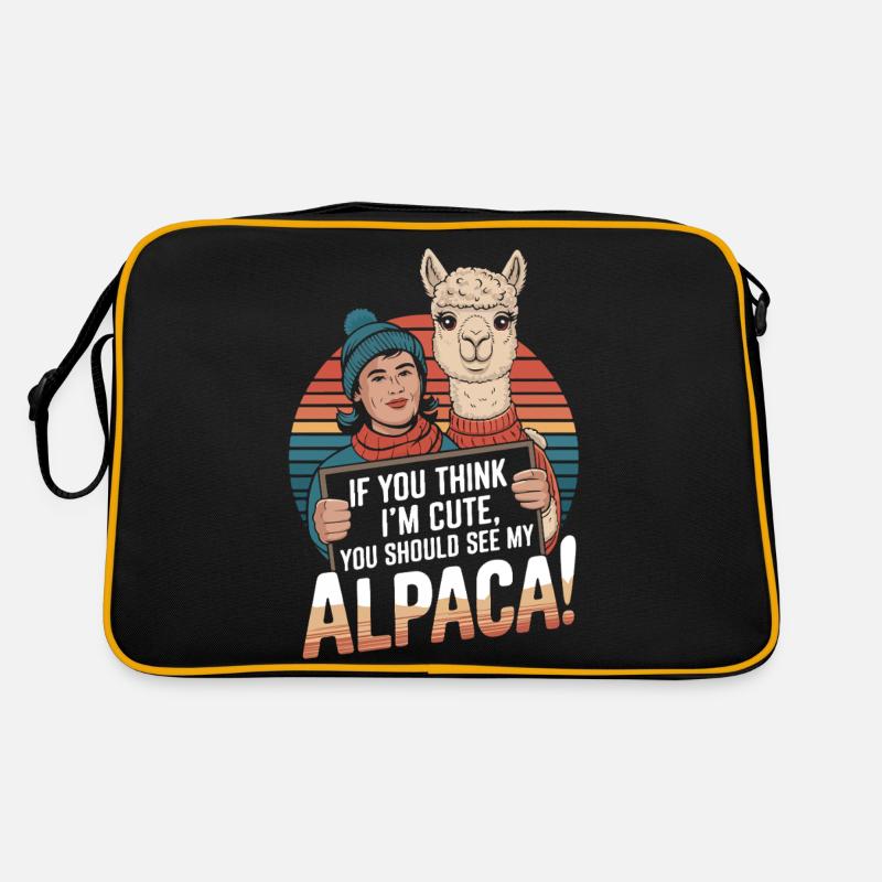 Wenn du mich süß findest, solltest du dir mein Alpaka ansehen! Retro Tasche