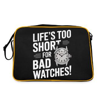 La vie est trop courte pour les mauvaises montres ! - Sac Retro - noir/or - Dos