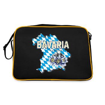 Bavière Allemagne Carte Edelweiss Souvenir - Sac Retro - noir/or - Dos