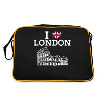 J’aime Londres Cool Colosseum Royaume-Uni Drapeau - Sac Retro - noir/or - Dos