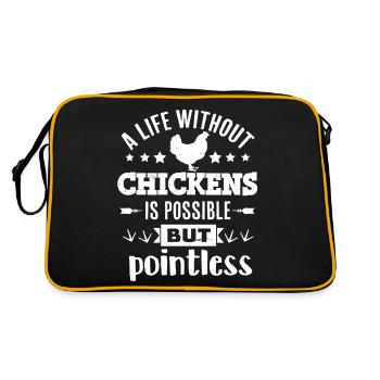 A Life Without Chickens Is Possible - Retro Bag - black/gold - Back