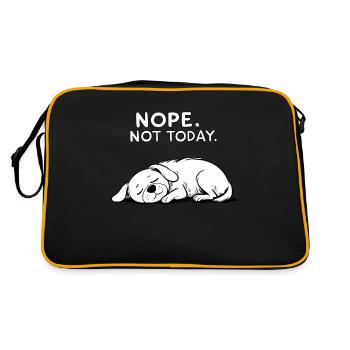 Nope, Not Today – Funny Loafing Dog Design - Retro Bag - black/gold - Back