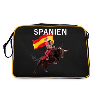 SPANIEN - Retro Tasche - Schwarz/Gold - Hinten