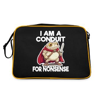 I'm A Channel For Nonsense Frog Illustration - Retro Bag - black/gold - Back