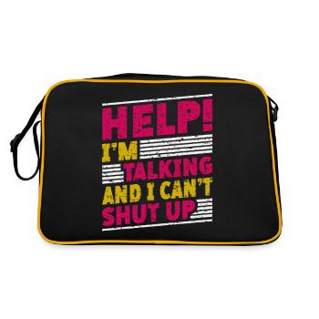 Help! I'm talking and I can't stop - Retro Bag - black/gold - Back