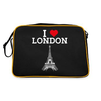 J’aime Londres Tour Eiffel Royaume-Uni Drapeau - Sac Retro - noir/or - Dos