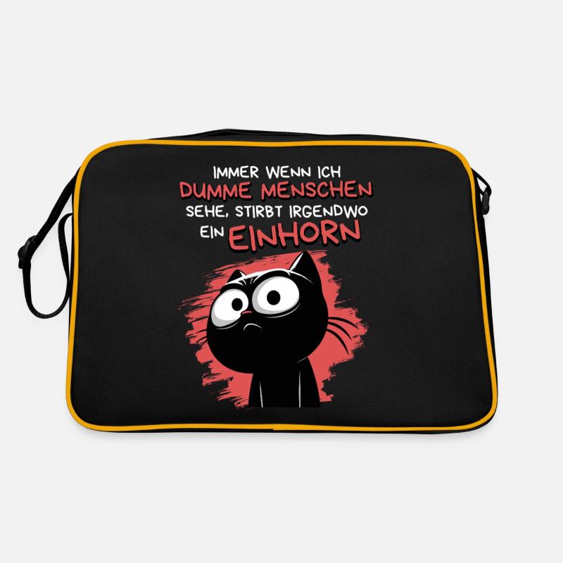 Dumme Menschen - Weniger Einhörner - Katze Retro Tasche