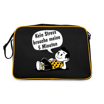 Pas de stress besoin de mes 5 minutes - Sac Retro - noir/or - Dos