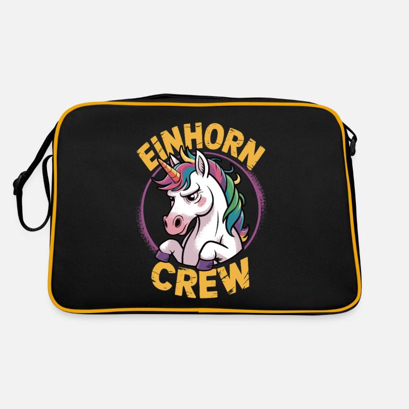 Einhorn crew - Retro Tasche - Schwarz/Gold