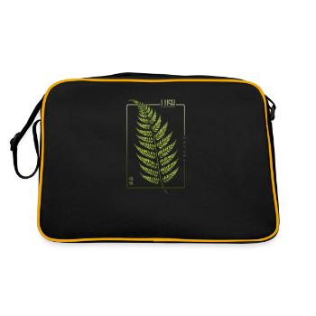 Üppige Natur Farn Eleganz - Retro Tasche - Schwarz/Gold - Hinten