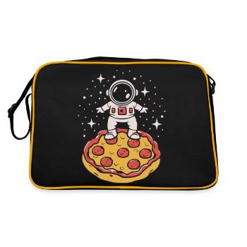 Astronaut Pizza Slice Planet Fast Food Astronomy - Retro Bag - black/gold - Back