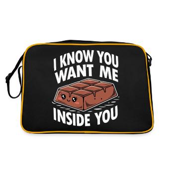 Je sais que tu me veux à l’intérieur de toi Chocolat Drôle Mignon - Sac Retro - noir/or - Dos