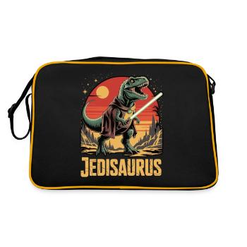 Jedisaurus - Retro Tasche - Schwarz/Gold - Hinten