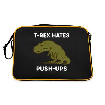 T Rex hates push ups - Retro Tasche - Schwarz/Gold - Hinten
