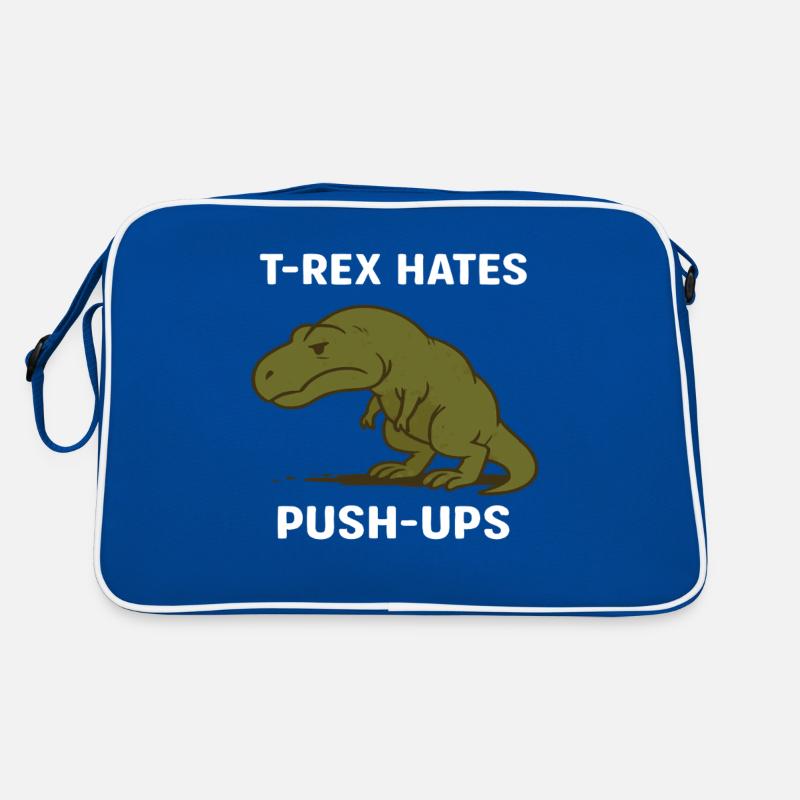 T Rex hates push ups Retro Tasche