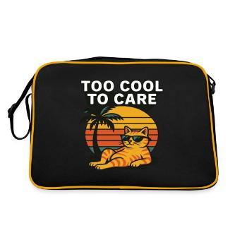 Too cool to care - Katze - Retro Tasche - Schwarz/Gold - Hinten