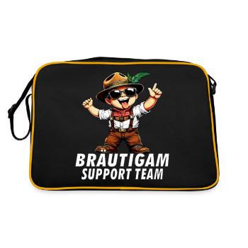 BRÄUTIGAM SUPPORT TEAM - Retro Tasche - Schwarz/Gold - Hinten