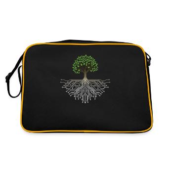 Arbre technologique : Fusion de la nature et de la technologie - Sac Retro - noir/or - Dos