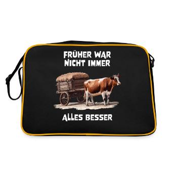 NOT EVERYTHING WAS ALWAYS BETTER IN THE PAST - Retro Bag - black/gold - Back