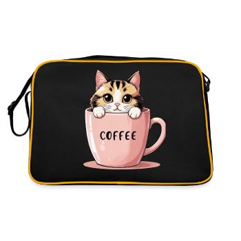 Chat de café mignon - Motivation matinale parfaite - Sac Retro - noir/or - Dos