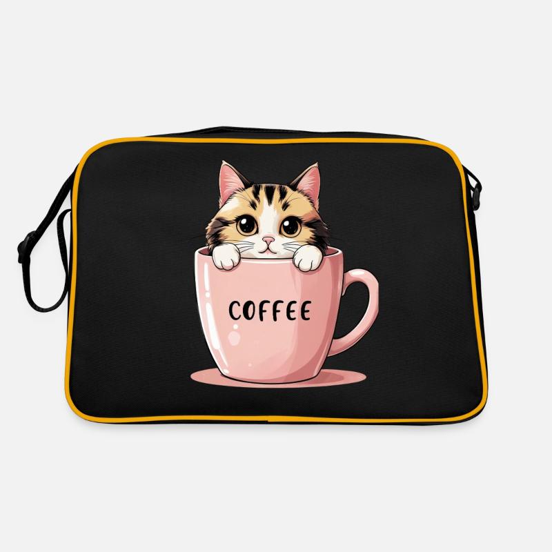 Chat de café mignon - Motivation matinale parfaite Sac Retro