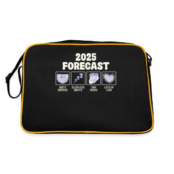 2025 Vorhersage: Windeln, Schlaflose Nächte, - Retro Tasche - Schwarz/Gold - Hinten