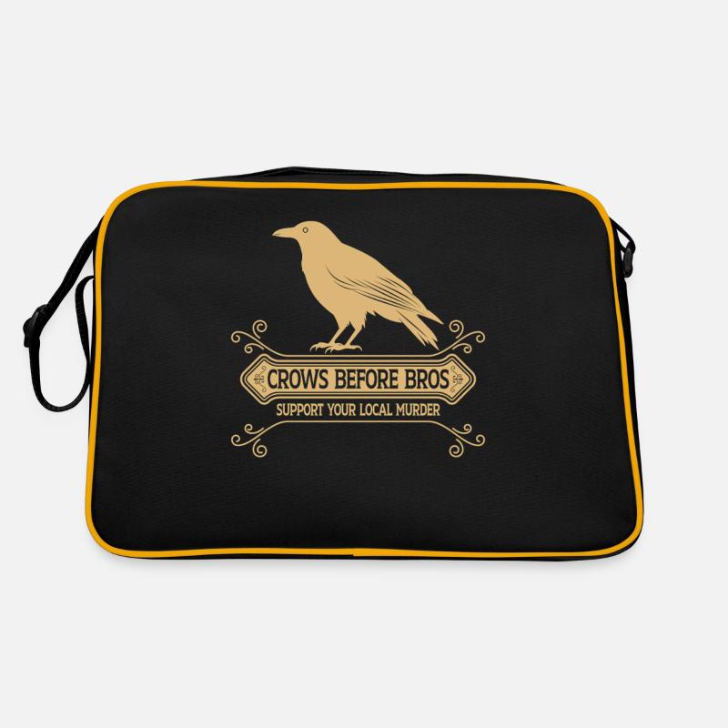 Crows Before Bros Support Your Local Murder Retro Tasche