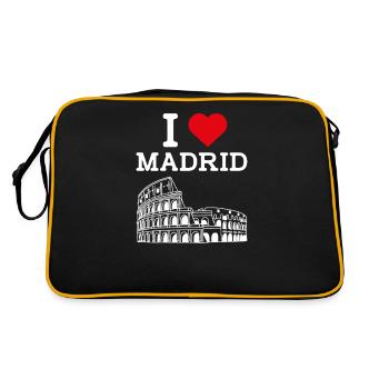 J’aime Madrid Cool Heart Flag Colisée Lover Pun - Sac Retro - noir/or - Dos