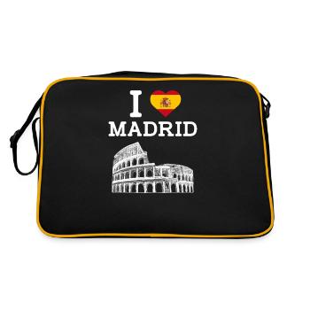 J’aime Madrid Cool Espagne Coeur Drapeau Amoureux Humour - Sac Retro - noir/or - Dos