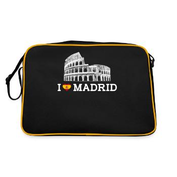 J’aime Madrid Colisée Lover Cool Coeur Drapeau Jeu de mots - Sac Retro - noir/or - Dos