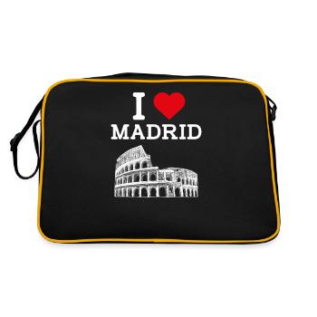 J’aime Madrid Espagne Lover Cool Heart Colisée Jeu de mots - Sac Retro - noir/or - Dos