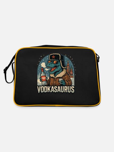 Vodkasaurus - Retro Tasche - Schwarz/Gold