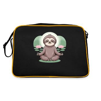 Faultier Yoga - Retro Tasche - Schwarz/Gold - Hinten