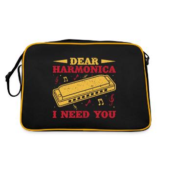 drôle d’harmoniciste j’ai besoin de toi harmonica - Sac Retro - noir/or - Dos
