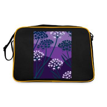Fleurs, Plantes, Fleurs - Violet - Sac Retro - noir/or - Dos