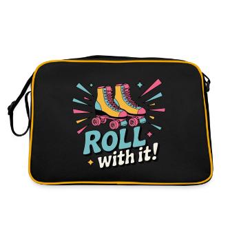 ROLLERSKATES, ROLL WITH IT - Retro Bag - black/gold - Back