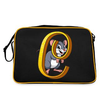 LETTRE C - Sac Retro - noir/or - Dos