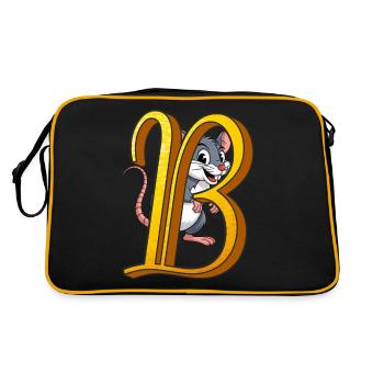 BUCHSTABE B - Retro Tasche - Schwarz/Gold - Hinten