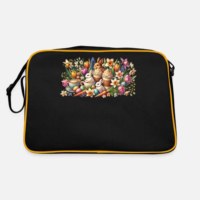 Amateur de café de Pâques avec lapin de Pâques Sac Retro