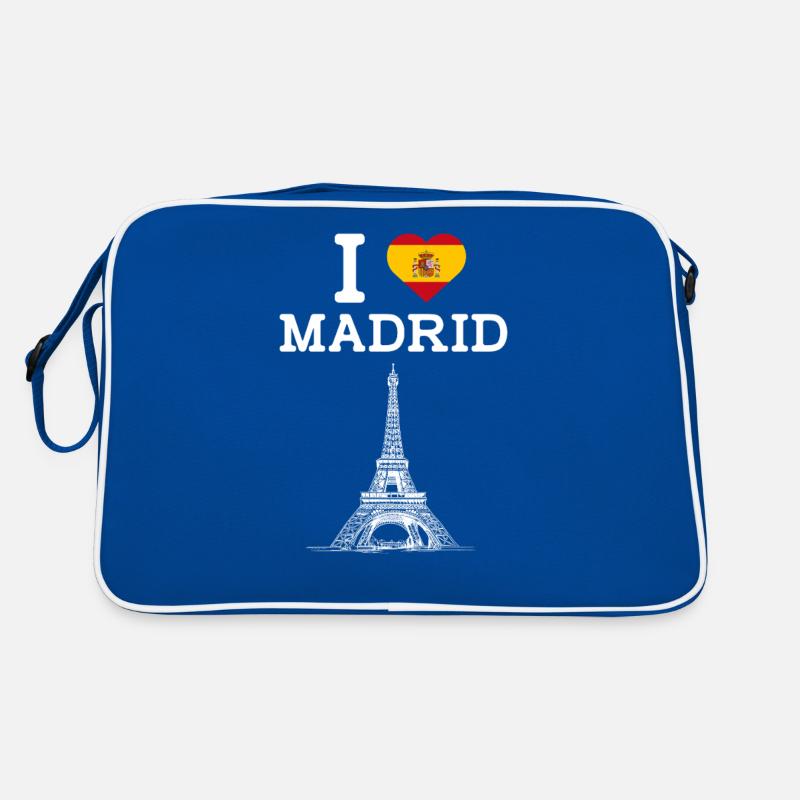 I Love Madrid Cool Eiffel Tower Spain Humor Flag Retro Bag