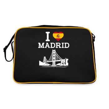 J’aime Madrid Cool Golden Gate Bridge Espagne Drapeau - Sac Retro - noir/or - Dos